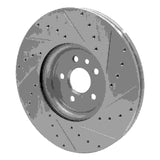 Dynamic Friction 2017-2020 Jaguar XE Front Left Drilled & Slotted Silver Brake Rotor by Dynamic Friction Company 631-20033L