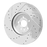 Dynamic Friction 2017-2020 Jaguar F-Pace Front Right Drilled & Slotted Silver Brake Rotor by Dynamic Friction Company 631-20033R