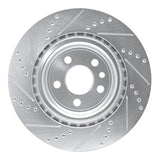 Dynamic Friction 2017-2020 Jaguar F-Pace Rear Right Drilled & Slotted Silver Brake Rotor by Dynamic Friction Company 631-20034R
