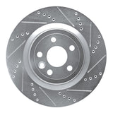 Dynamic Friction 2017-2020 Jaguar F-Pace Rear Right Drilled & Slotted Silver Brake Rotor by Dynamic Friction Company 631-20034R