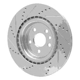 Dynamic Friction 2017-2020 Jaguar F-Pace Rear Right Drilled & Slotted Silver Brake Rotor by Dynamic Friction Company 631-20034R