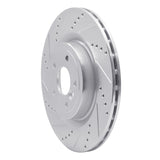 Dynamic Friction 2016-2024 Jaguar XF Rear Left Drilled & Slotted Silver Brake Rotor by Dynamic Friction Company 631-20035L