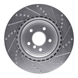 Dynamic Friction 2016-2024 Jaguar XF Rear Left Drilled & Slotted Silver Brake Rotor by Dynamic Friction Company 631-20035L
