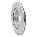 Dynamic Friction 2016-2024 Jaguar XF Rear Left Drilled & Slotted Silver Brake Rotor by Dynamic Friction Company 631-20035L