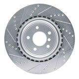 Dynamic Friction 2016-2024 Jaguar XE Rear Right Drilled & Slotted Silver Brake Rotor by Dynamic Friction Company 631-20035R