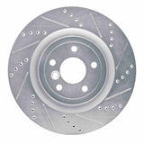 Dynamic Friction 2016-2024 Jaguar XE Rear Right Drilled & Slotted Silver Brake Rotor by Dynamic Friction Company 631-20035R