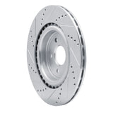 Dynamic Friction 2016-2024 Jaguar XE Rear Right Drilled & Slotted Silver Brake Rotor by Dynamic Friction Company 631-20035R