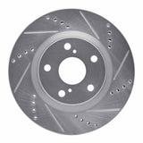 Dynamic Friction 2017-2019 Jaguar XE Front Right Drilled & Slotted Silver Brake Rotor by Dynamic Friction Company 631-20036R