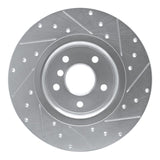 Dynamic Friction 2017-2019 Jaguar XE Rear Left Drilled & Slotted Silver Brake Rotor by Dynamic Friction Company 631-20037L