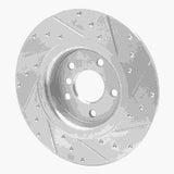 Dynamic Friction 2017-2019 Jaguar XE Rear Left Drilled & Slotted Silver Brake Rotor by Dynamic Friction Company 631-20037L