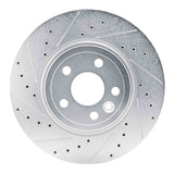 Dynamic Friction 2017-2019 Jaguar F-Pace Front Left Drilled & Slotted Silver Brake Rotor by Dynamic Friction Company 631-20038L