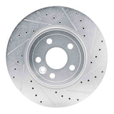 Dynamic Friction 2017-2019 Jaguar F-Pace Front Right Drilled & Slotted Silver Brake Rotor by Dynamic Friction Company 631-20038R