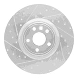 Dynamic Friction 2018-2020 Jaguar E-Pace Front Left Drilled & Slotted Silver Brake Rotor by Dynamic Friction Company 631-20039L