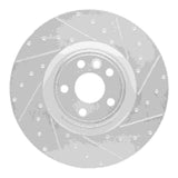 Dynamic Friction 2018-2020 Jaguar E-Pace Front Right Drilled & Slotted Silver Brake Rotor by Dynamic Friction Company 631-20039R