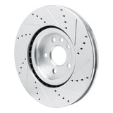 Dynamic Friction 2020-2020 Jaguar F-Pace Front Left Drilled & Slotted Silver Brake Rotor by Dynamic Friction Company 631-20042L