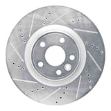 Dynamic Friction 2020-2020 Jaguar F-Pace Front Left Drilled & Slotted Silver Brake Rotor by Dynamic Friction Company 631-20042L