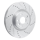 Dynamic Friction 2020-2020 Jaguar F-Pace Front Right Drilled & Slotted Silver Brake Rotor by Dynamic Friction Company 631-20042R