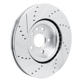 Dynamic Friction 2020-2020 Jaguar F-Pace Front Right Drilled & Slotted Silver Brake Rotor by Dynamic Friction Company 631-20042R