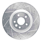 Dynamic Friction 2020-2020 Jaguar F-Pace Front Right Drilled & Slotted Silver Brake Rotor by Dynamic Friction Company 631-20042R