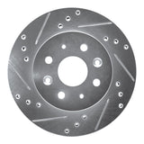 Dynamic Friction 2003-2005 Kia Rio Front Left Drilled & Slotted Silver Brake Rotor by Dynamic Friction Company 631-21006L
