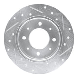 Dynamic Friction 2004-2009 Kia Spectra5 Rear Left Drilled & Slotted Silver Brake Rotor by Dynamic Friction Company 631-21008L