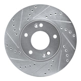 Dynamic Friction 2007-2010 Kia Rondo (USA) Front Left Drilled & Slotted Silver Brake Rotor by Dynamic Friction Company 631-21009L