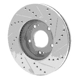 Dynamic Friction 2007-2010 Kia Rondo (USA) Front Left Drilled & Slotted Silver Brake Rotor by Dynamic Friction Company 631-21009L