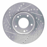 Dynamic Friction 2007-2010 Kia Rondo (USA) Front Right Drilled & Slotted Silver Brake Rotor by Dynamic Friction Company 631-21009R