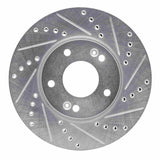 Dynamic Friction 2007-2010 Kia Rondo (USA) Front Right Drilled & Slotted Silver Brake Rotor by Dynamic Friction Company 631-21009R
