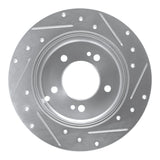 Dynamic Friction 2007-2012 Kia Rondo (Canada) Rear Left Drilled & Slotted Silver Brake Rotor by Dynamic Friction Company 631-21010L