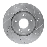 Dynamic Friction 2010-2013 Kia Forte5 Front Left Drilled & Slotted Silver Brake Rotor by Dynamic Friction Company 631-21011L
