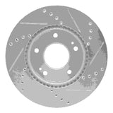 Dynamic Friction 2010-2011 Kia Soul Front Left Drilled & Slotted Silver Brake Rotor by Dynamic Friction Company 631-21012L
