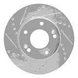 Dynamic Friction 2010-2011 Kia Soul Front Left Drilled & Slotted Silver Brake Rotor by Dynamic Friction Company 631-21012L