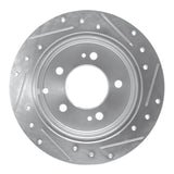 Dynamic Friction 2010-2013 Kia Soul Rear Left Drilled & Slotted Silver Brake Rotor by Dynamic Friction Company 631-21013L