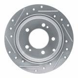 Dynamic Friction 2010-2013 Kia Forte Rear Right Drilled & Slotted Silver Brake Rotor by Dynamic Friction Company 631-21013R