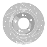 Dynamic Friction 2013-2025 Hyundai Elantra GT Rear Left Drilled & Slotted Silver Brake Rotor by Dynamic Friction Company 631-21014L