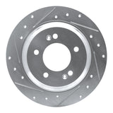 Dynamic Friction 2013-2025 Hyundai Elantra GT Rear Left Drilled & Slotted Silver Brake Rotor by Dynamic Friction Company 631-21014L