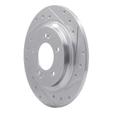 Dynamic Friction 2013-2025 Hyundai Azera Rear Right Drilled & Slotted Silver Brake Rotor by Dynamic Friction Company 631-21014R
