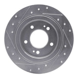 Dynamic Friction 2013-2025 Hyundai Azera Rear Right Drilled & Slotted Silver Brake Rotor by Dynamic Friction Company 631-21014R