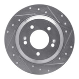 Dynamic Friction 2013-2025 Hyundai Azera Rear Right Drilled & Slotted Silver Brake Rotor by Dynamic Friction Company 631-21014R