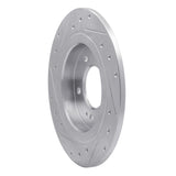 Dynamic Friction 2013-2025 Hyundai Azera Rear Right Drilled & Slotted Silver Brake Rotor by Dynamic Friction Company 631-21014R