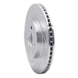 Dynamic Friction 2012-2023 Hyundai Accent Front Left Drilled & Slotted Silver Brake Rotor by Dynamic Friction Company 631-21015L