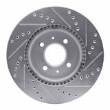Dynamic Friction 2012-2023 Hyundai Accent Front Left Drilled & Slotted Silver Brake Rotor by Dynamic Friction Company 631-21015L