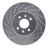 Dynamic Friction 2012-2023 Hyundai Accent Front Left Drilled & Slotted Silver Brake Rotor by Dynamic Friction Company 631-21015L