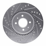 Dynamic Friction 2012-2023 Hyundai Accent Front Right Drilled & Slotted Silver Brake Rotor by Dynamic Friction Company 631-21015R