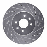 Dynamic Friction 2012-2023 Hyundai Accent Front Right Drilled & Slotted Silver Brake Rotor by Dynamic Friction Company 631-21015R