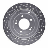 Dynamic Friction 2004-2006 Kia Amanti Rear Left Drilled & Slotted Silver Brake Rotor by Dynamic Friction Company 631-21017L
