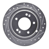 Dynamic Friction 2004-2006 Kia Amanti Rear Right Drilled & Slotted Silver Brake Rotor by Dynamic Friction Company 631-21017R