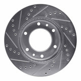 Dynamic Friction 2006-2014 Hyundai Entourage Front Right Drilled & Slotted Silver Brake Rotor by Dynamic Friction Company 631-21023R