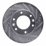 Dynamic Friction 2006-2014 Hyundai Entourage Front Right Drilled & Slotted Silver Brake Rotor by Dynamic Friction Company 631-21023R